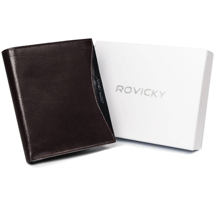 Гаманець чоловічий Rovicky 1552-03-BOR-BROWN-BLK