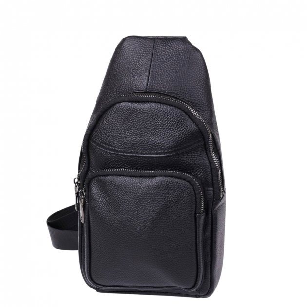Сумка-слінг шкіряна DNK Leather dnk-20202 чорна