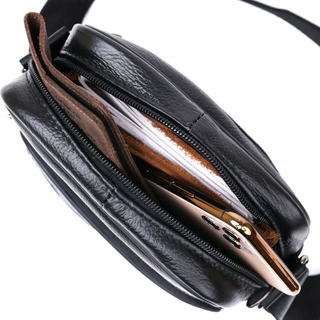 Сумка шкіряна DNK Leather dnk-20370 чорна Сумка шкіряна DNK Leather dnk-20370 чорна