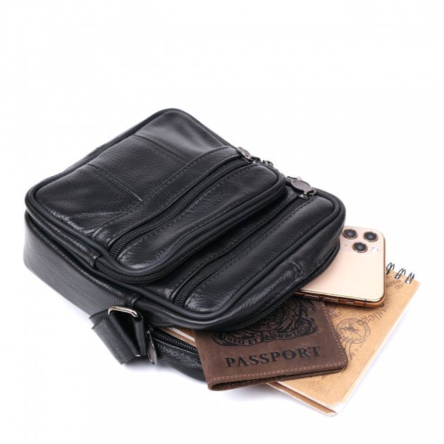 Сумка шкіряна DNK Leather dnk-20370 чорна Сумка шкіряна DNK Leather dnk-20370 чорна