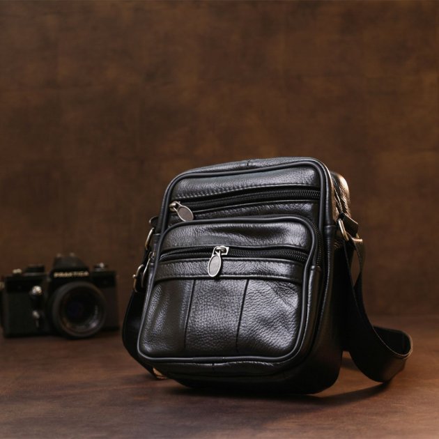 Сумка шкіряна DNK Leather dnk-20370 чорна Сумка шкіряна DNK Leather dnk-20370 чорна