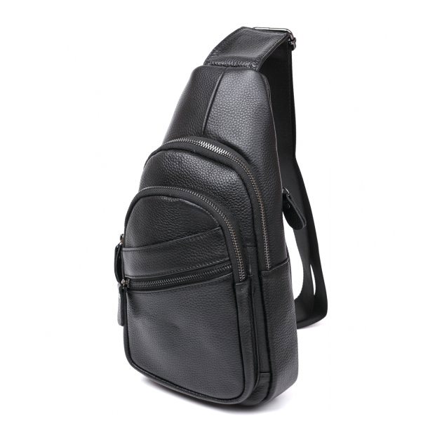 Сумка-слинг шкіряна DNK Leather dnk-20672 чорна