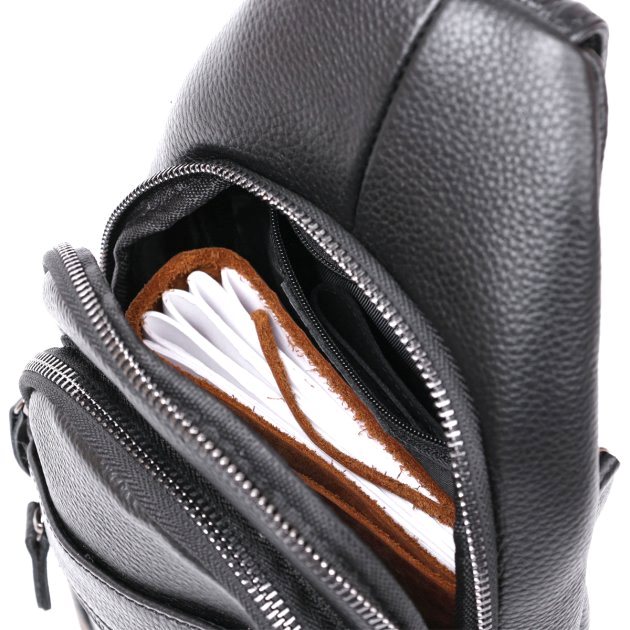 Сумка-слинг шкіряна DNK Leather dnk-20672 чорна Сумка-слинг шкіряна DNK Leather dnk-20672 чорна