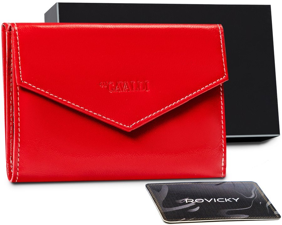 Шкіряний жіночий гаманець Cavaldi RD-20-GCL-RED-Multy