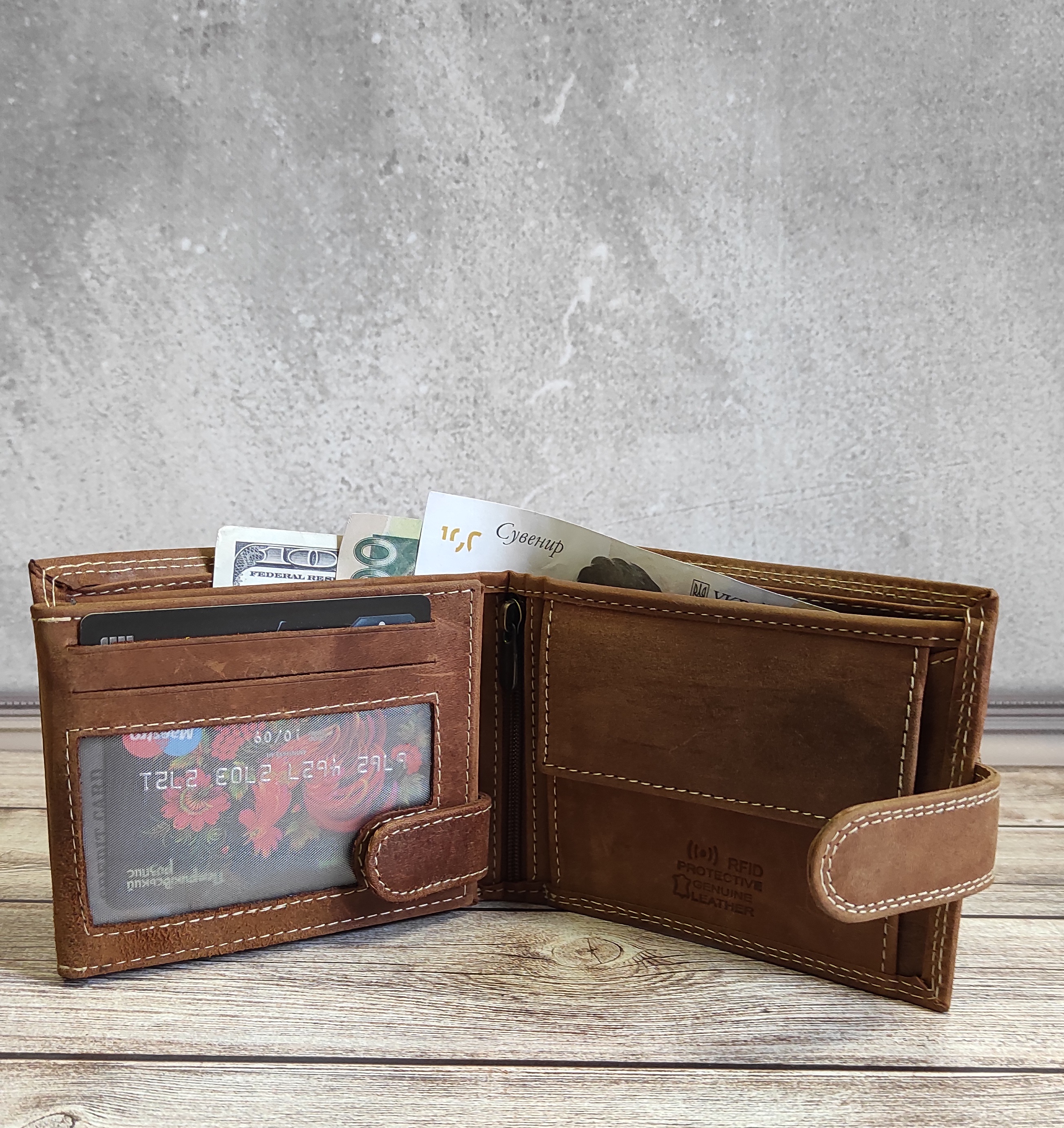 Гаманець чоловічий DNK Leather DNK-N992L-CHM-COGNAC Гаманець чоловічий DNK Leather DNK-N992L-CHM-COGNAC