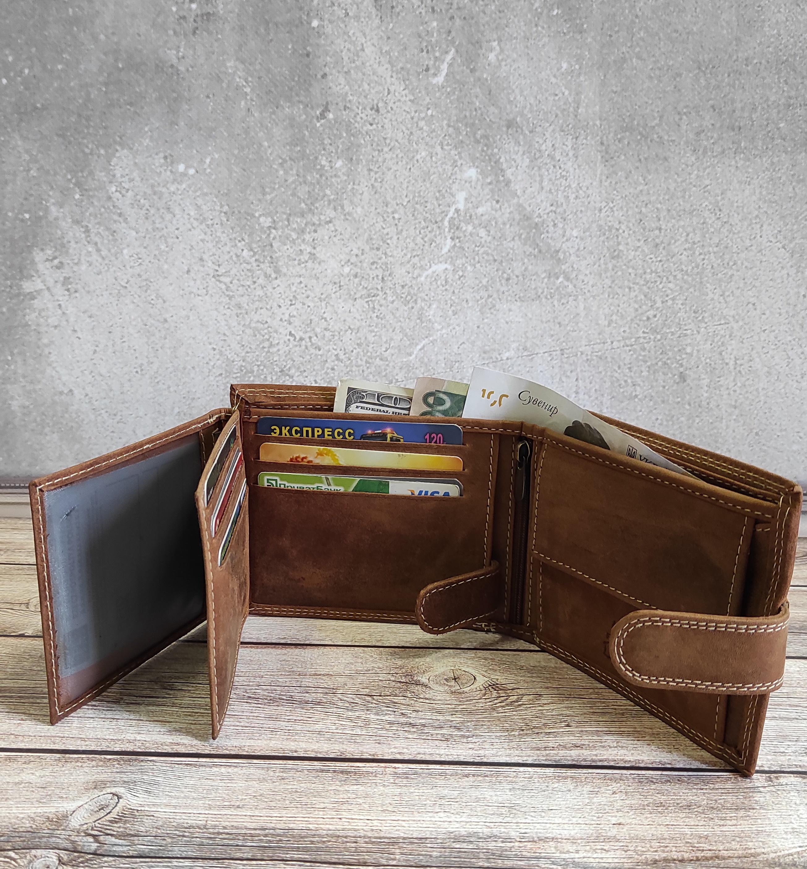 Гаманець чоловічий DNK Leather DNK-N992L-CHM-COGNAC Гаманець чоловічий DNK Leather DNK-N992L-CHM-COGNAC