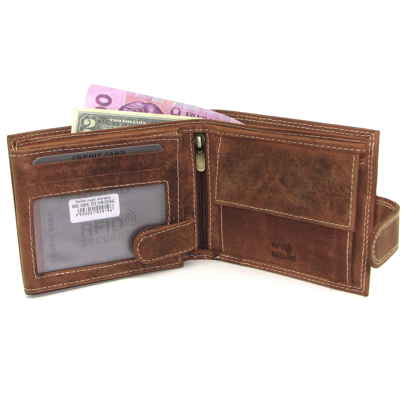 Гаманець чоловічий DNK Leather N992L-P-CHM світло-коричневий Гаманець чоловічий DNK Leather N992L-P-CHM світло-коричневий