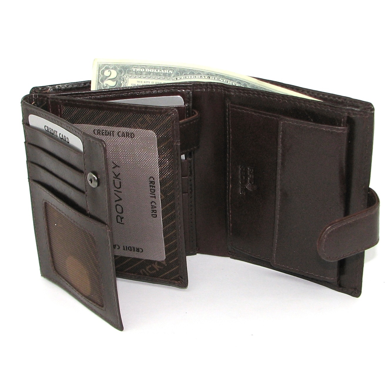 Гаманець чоловічий Rovicky PC-102L-BAR-BROWN Гаманець чоловічий Rovicky PC-102L-BAR-BROWN