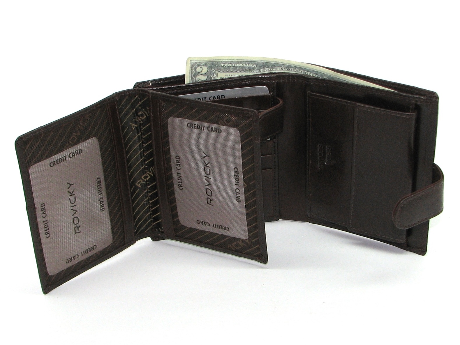 Гаманець чоловічий Rovicky PC-102L-BAR-BROWN Гаманець чоловічий Rovicky PC-102L-BAR-BROWN