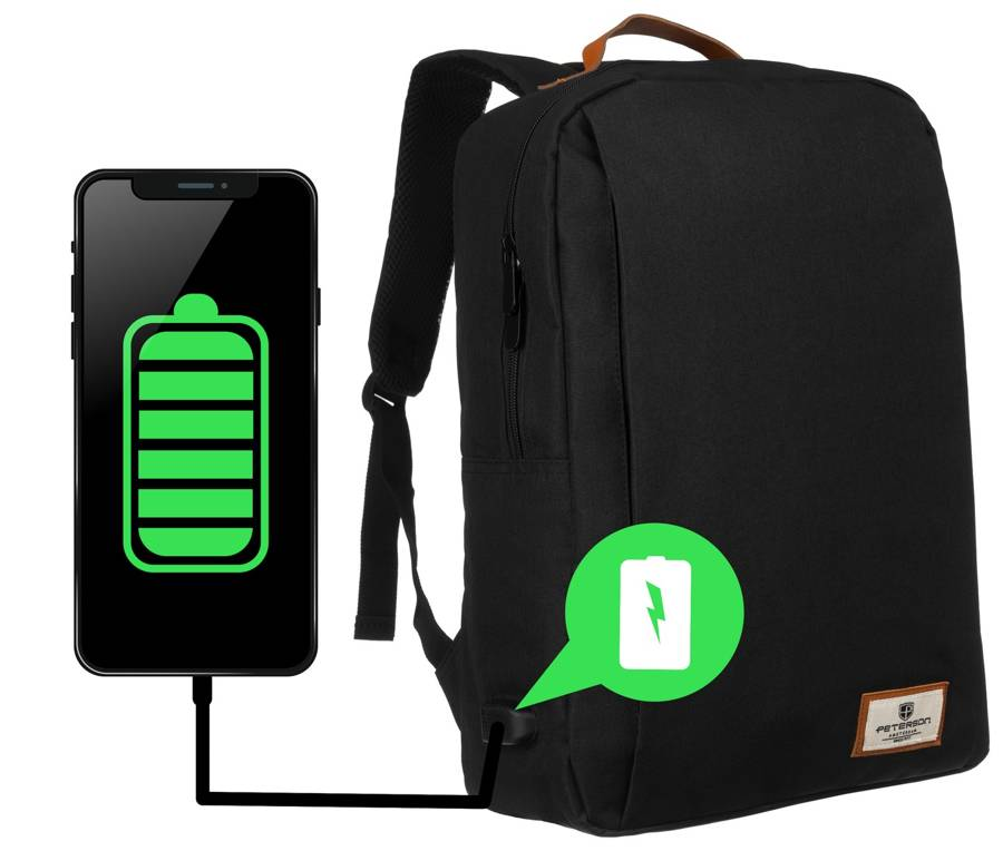 Наплічник PETERSON BPP-02-BLACK с портом USB для заряджання