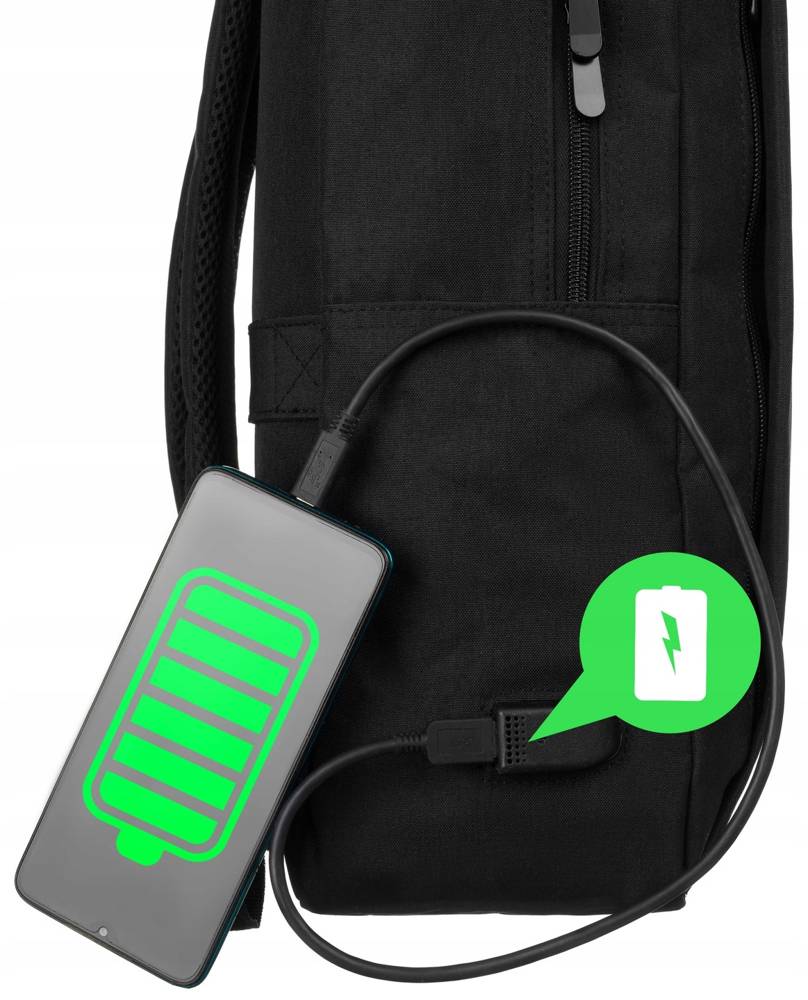 Наплічник PETERSON BPP-02-BLACK с портом USB для заряджання Наплічник PETERSON BPP-02-BLACK с портом USB для заряджання