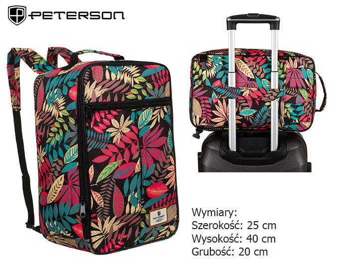 Дорожній наплічник для ручної поклажі 40 x 20 x 25 PETERSON PTN-BPP-06-RED-MIX Дорожній наплічник для ручної поклажі 40 x 20 x 25 PETERSON PTN-BPP-06-RED-MIX