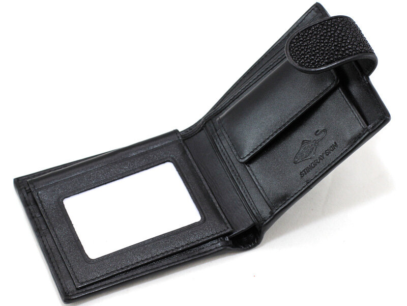 Портмоне зі шкіри ската NST-1646-black Портмоне зі шкіри ската NST-1646-black