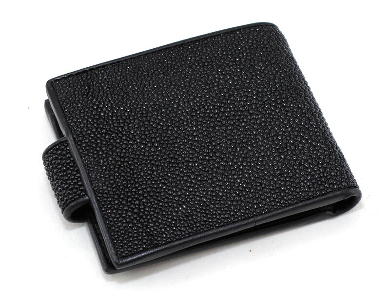 Портмоне зі шкіри ската NST-1646-black Портмоне зі шкіри ската NST-1646-black