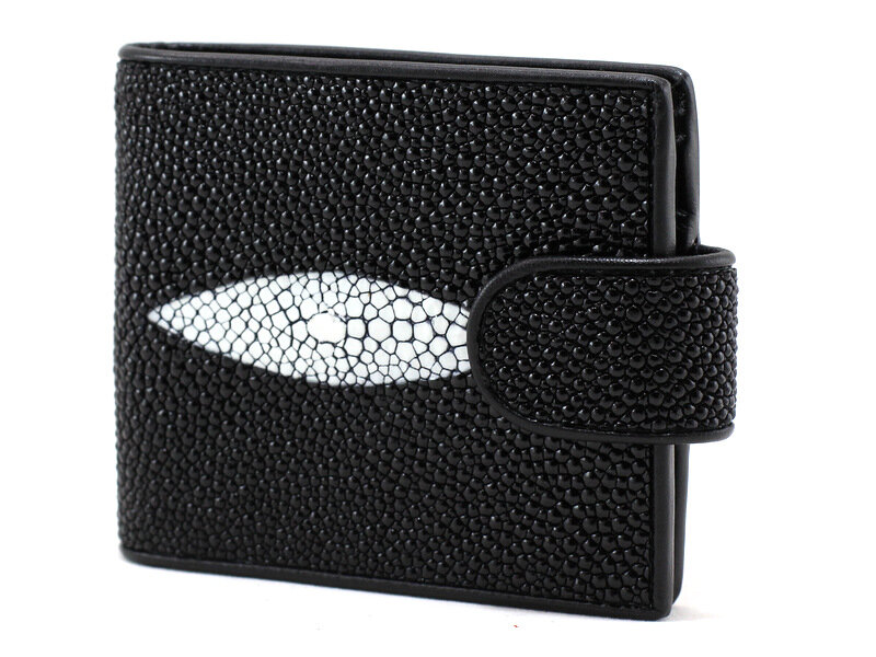 Портмоне зі шкіри ската NST-1646-black Портмоне зі шкіри ската NST-1646-black