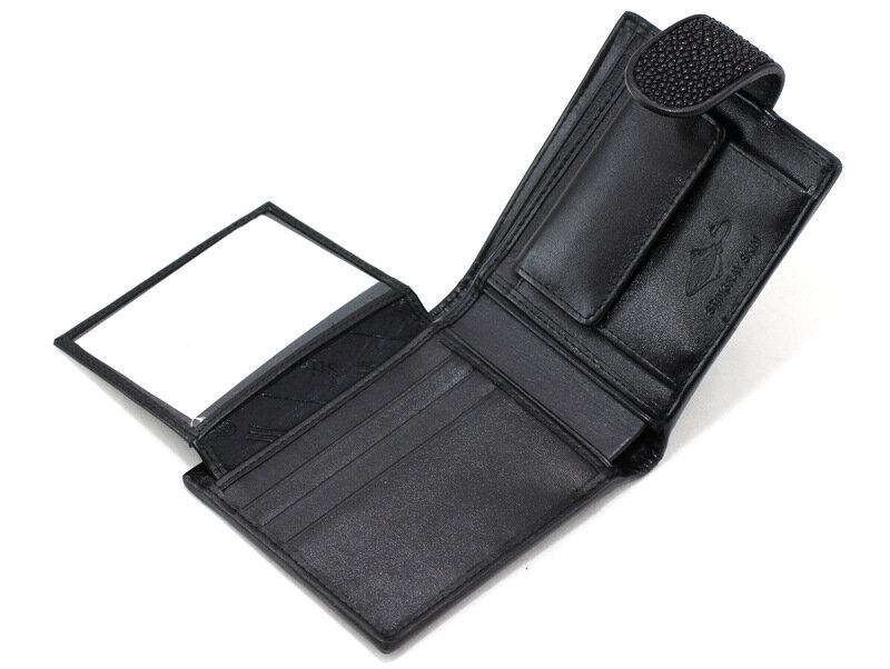 Портмоне зі шкіри ската NST-1646-black Портмоне зі шкіри ската NST-1646-black
