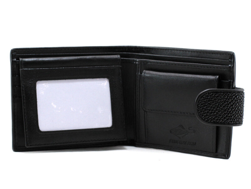 Портмоне зі шкіри ската NST-1646-black Портмоне зі шкіри ската NST-1646-black