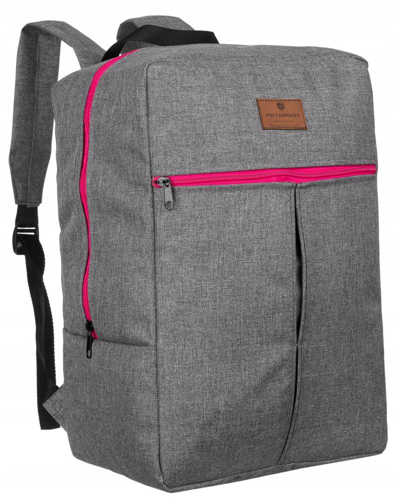 Дорожній рюкзак для ручної поклажі 40 x 20 x 25 PETERSON PP-GREY-PINK Дорожній рюкзак для ручної поклажі 40 x 20 x 25 PETERSON PP-GREY-PINK