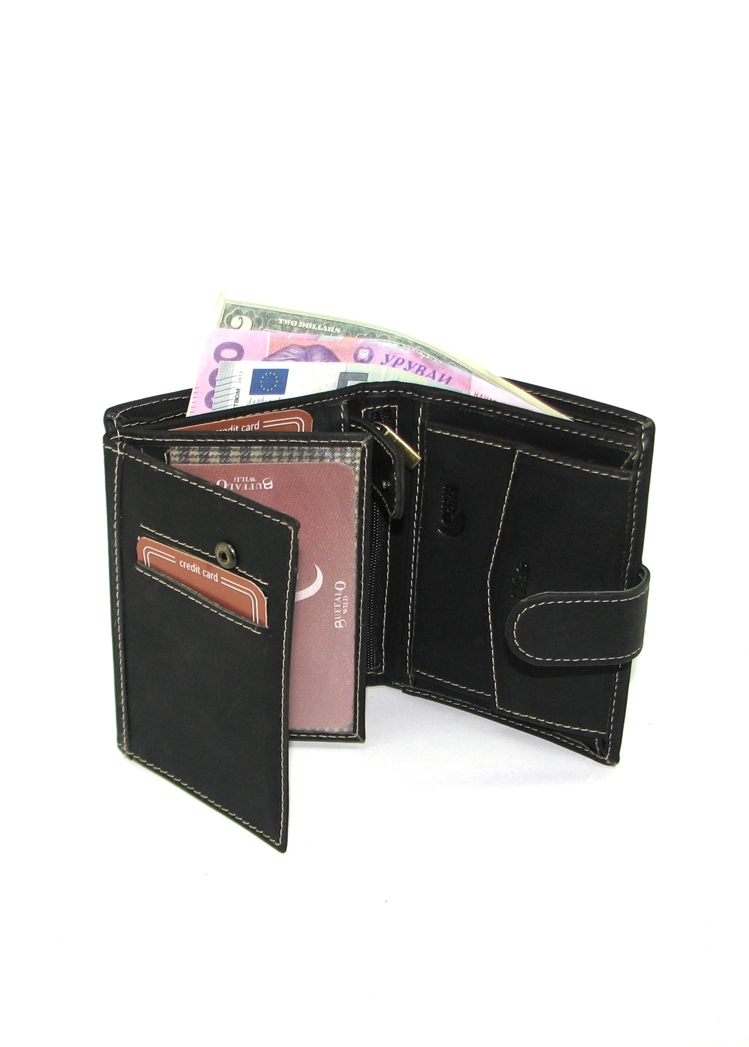 Гаманець чоловічий Buffalo Wild RM-04L-BAW-T-BLACK Гаманець чоловічий Buffalo Wild RM-04L-BAW-T-BLACK