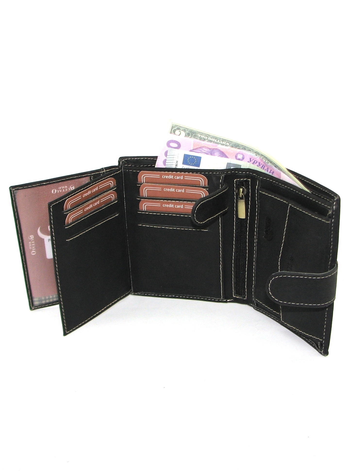 Гаманець чоловічий Buffalo Wild RM-04L-BAW-T-BLACK Гаманець чоловічий Buffalo Wild RM-04L-BAW-T-BLACK