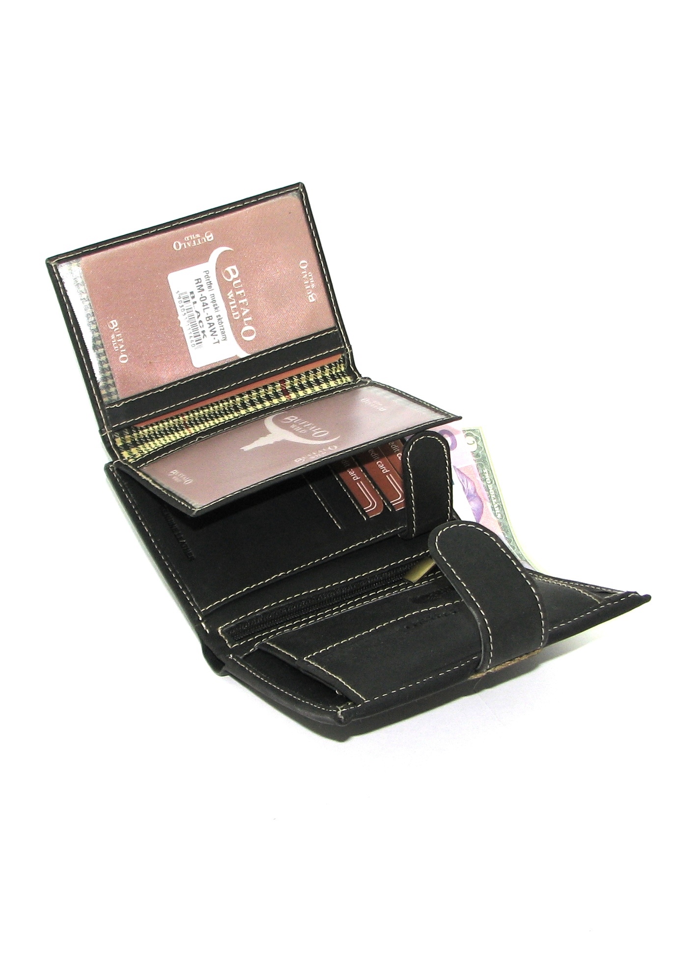 Гаманець чоловічий Buffalo Wild RM-04L-BAW-T-BLACK Гаманець чоловічий Buffalo Wild RM-04L-BAW-T-BLACK
