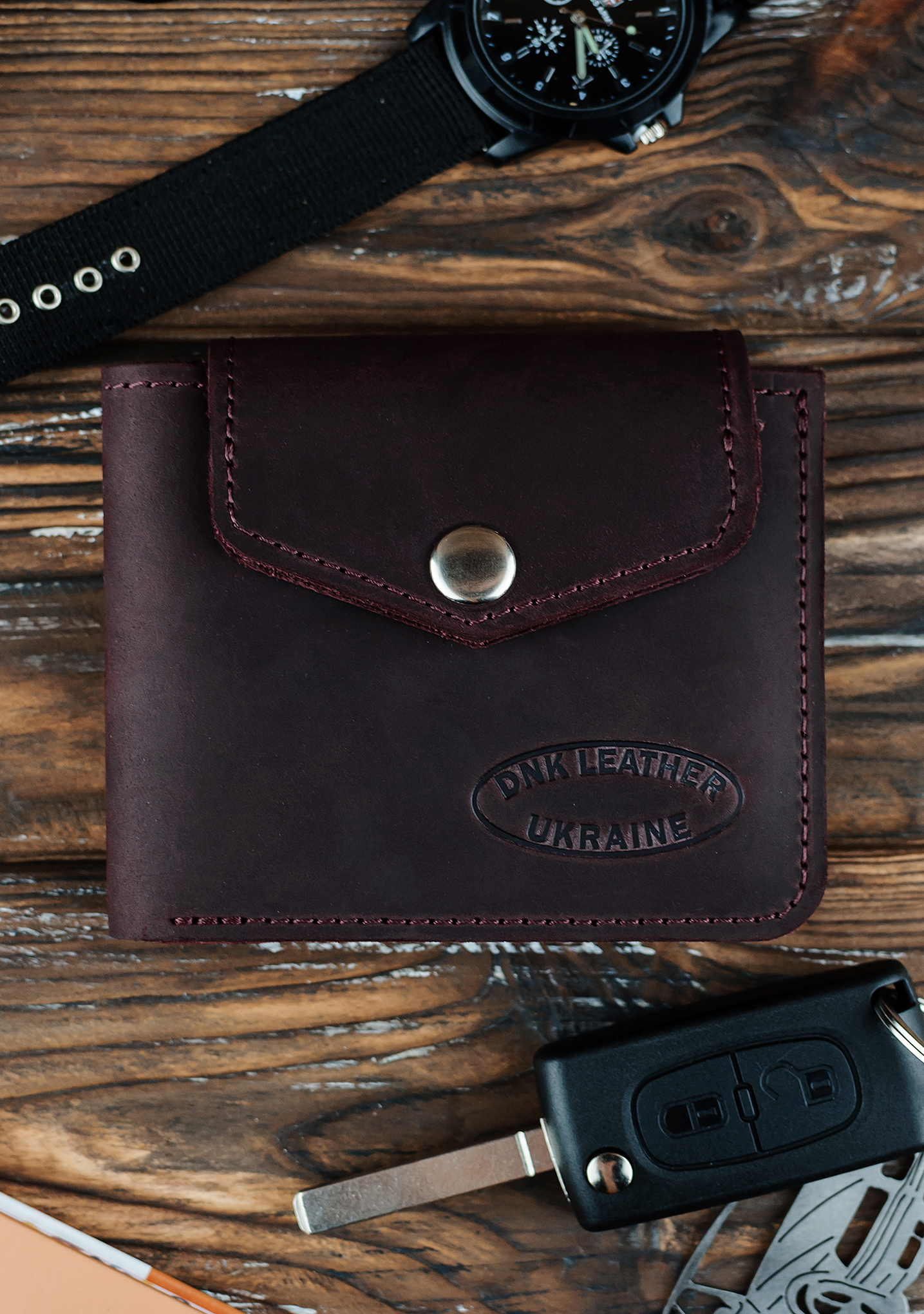Гаманець шкіряний DNK Leather DNK-LW-08-col.L бордовий