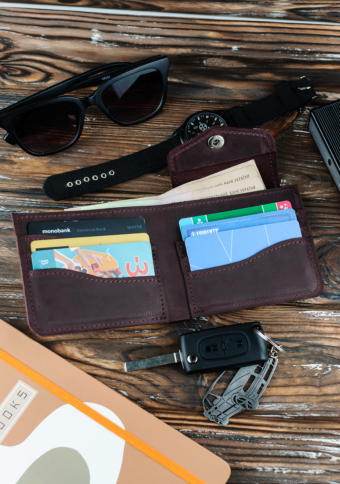 Гаманець шкіряний DNK Leather DNK-LW-08-col.L бордовий Гаманець шкіряний DNK Leather DNK-LW-08-col.L бордовий