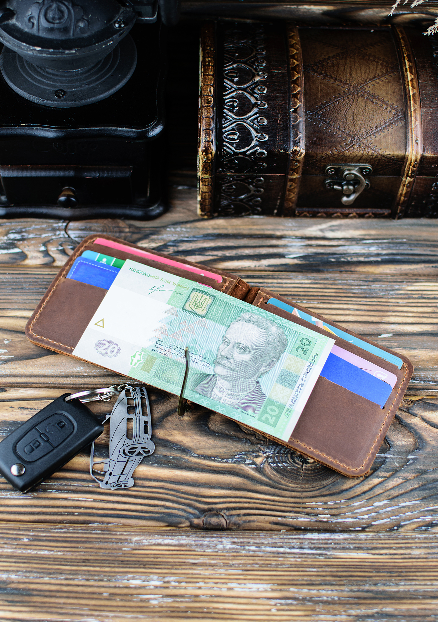 Затиск шкіряний для купюр DNK Leather DNK-LW-09-col.N рудий Затиск шкіряний для купюр DNK Leather DNK-LW-09-col.N рудий