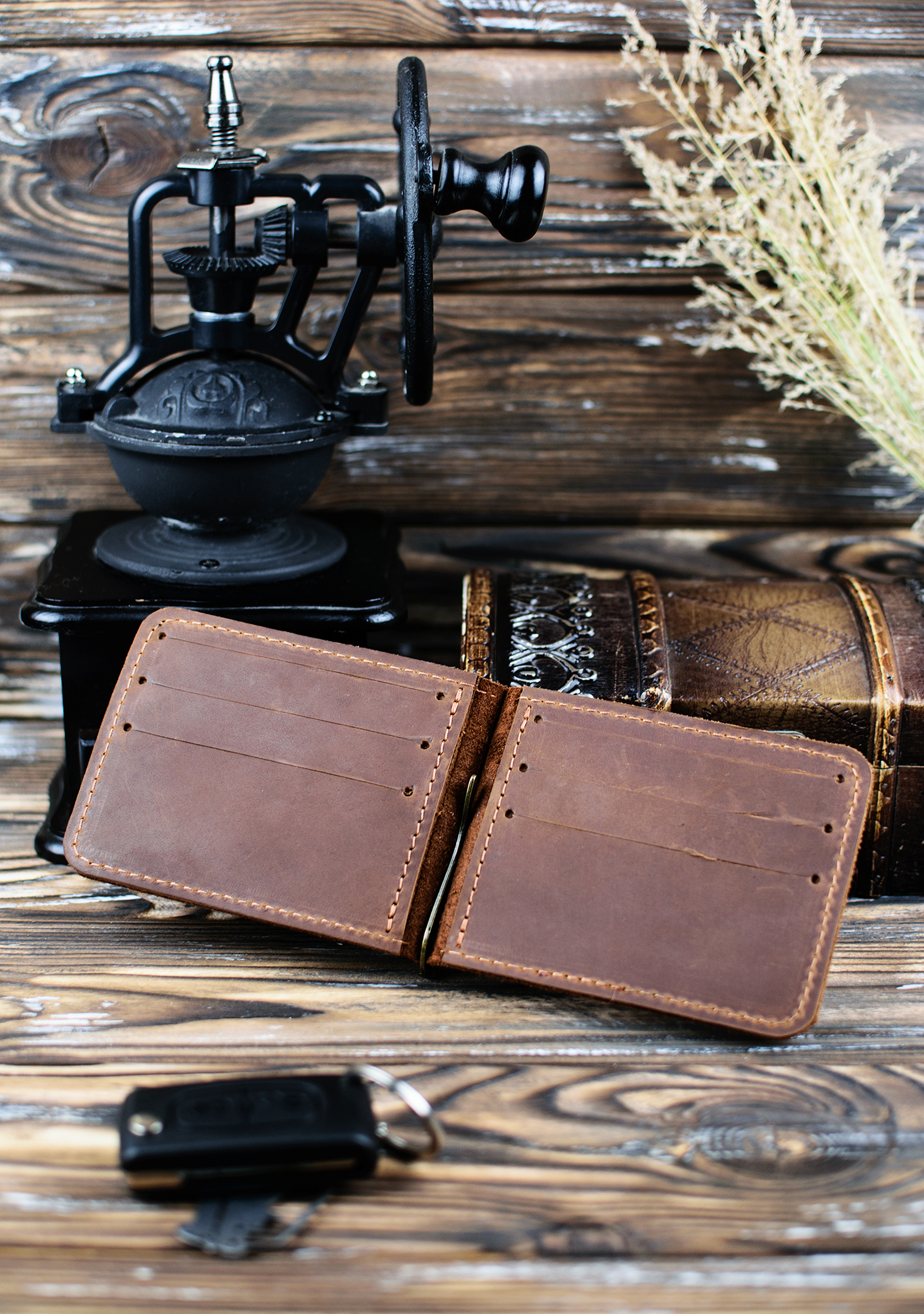 Затиск шкіряний для купюр DNK Leather DNK-LW-09-col.N рудий Затиск шкіряний для купюр DNK Leather DNK-LW-09-col.N рудий