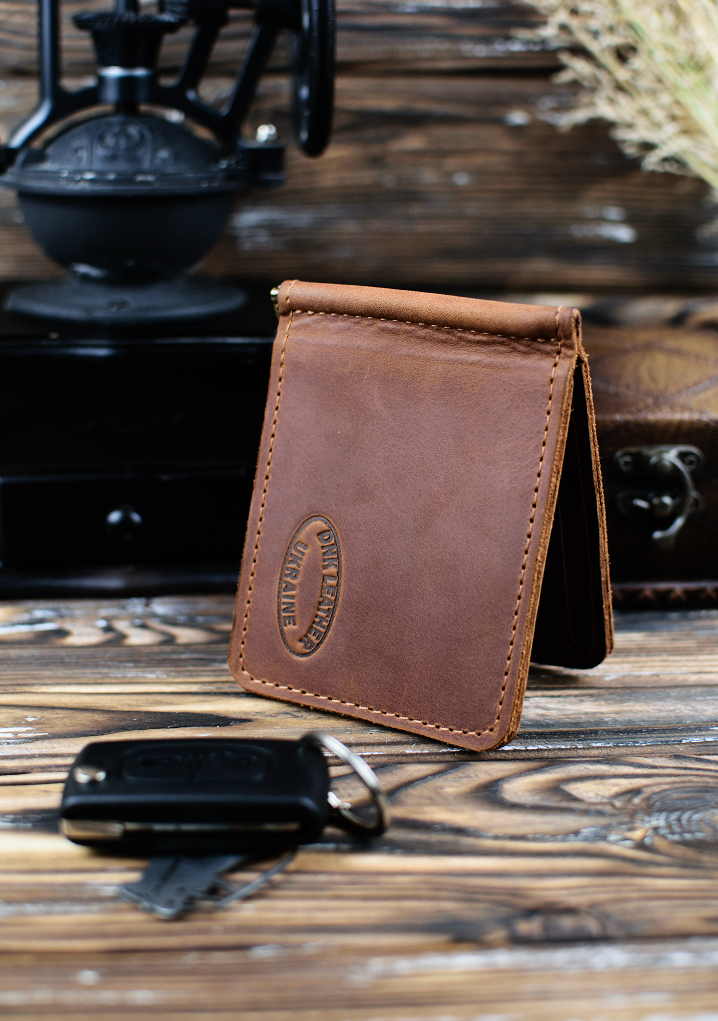 Затиск шкіряний для купюр DNK Leather DNK-LW-09-col.N рудий Затиск шкіряний для купюр DNK Leather DNK-LW-09-col.N рудий