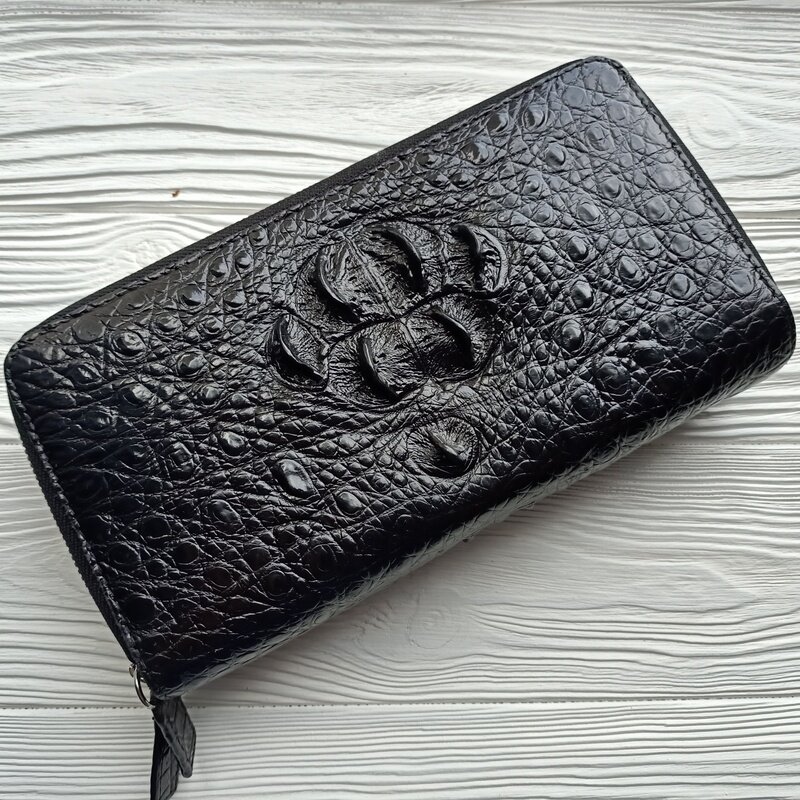 Сумка-гаманець (клатч) зі шкіри крокодила NHG-1588-Black